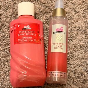 Peppermint Bark Truffle Body Wash and Shimmer Mist Set
